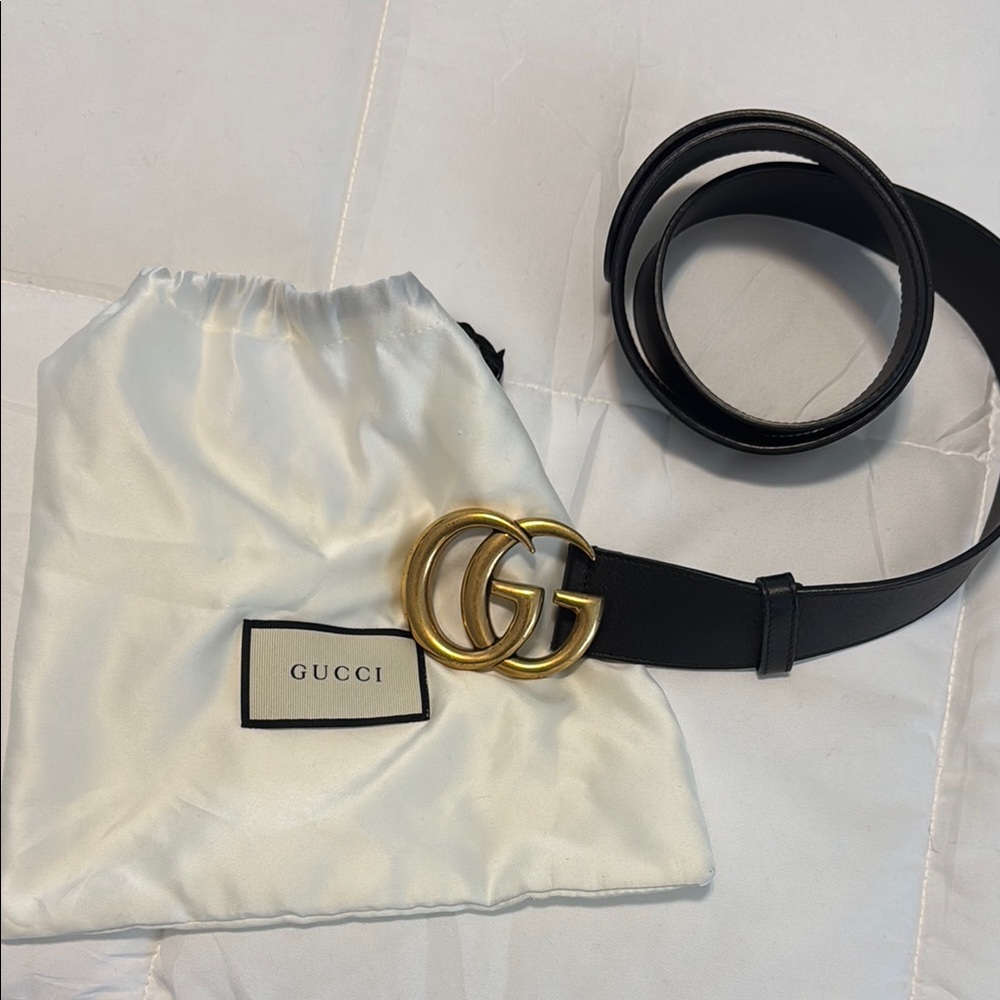 Gucci Black and Gold Women's Belt